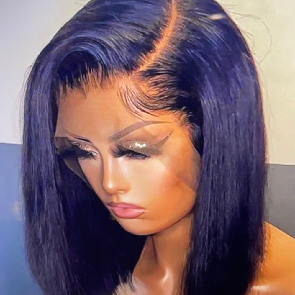 Beautiful natural looking black lace front wig
